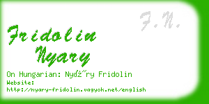 fridolin nyary business card